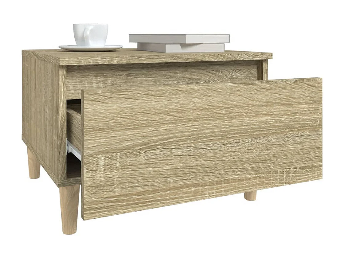 Bijzettafel 50x46x35 cm bewerkt hout sonoma eikenkleurig NL13722