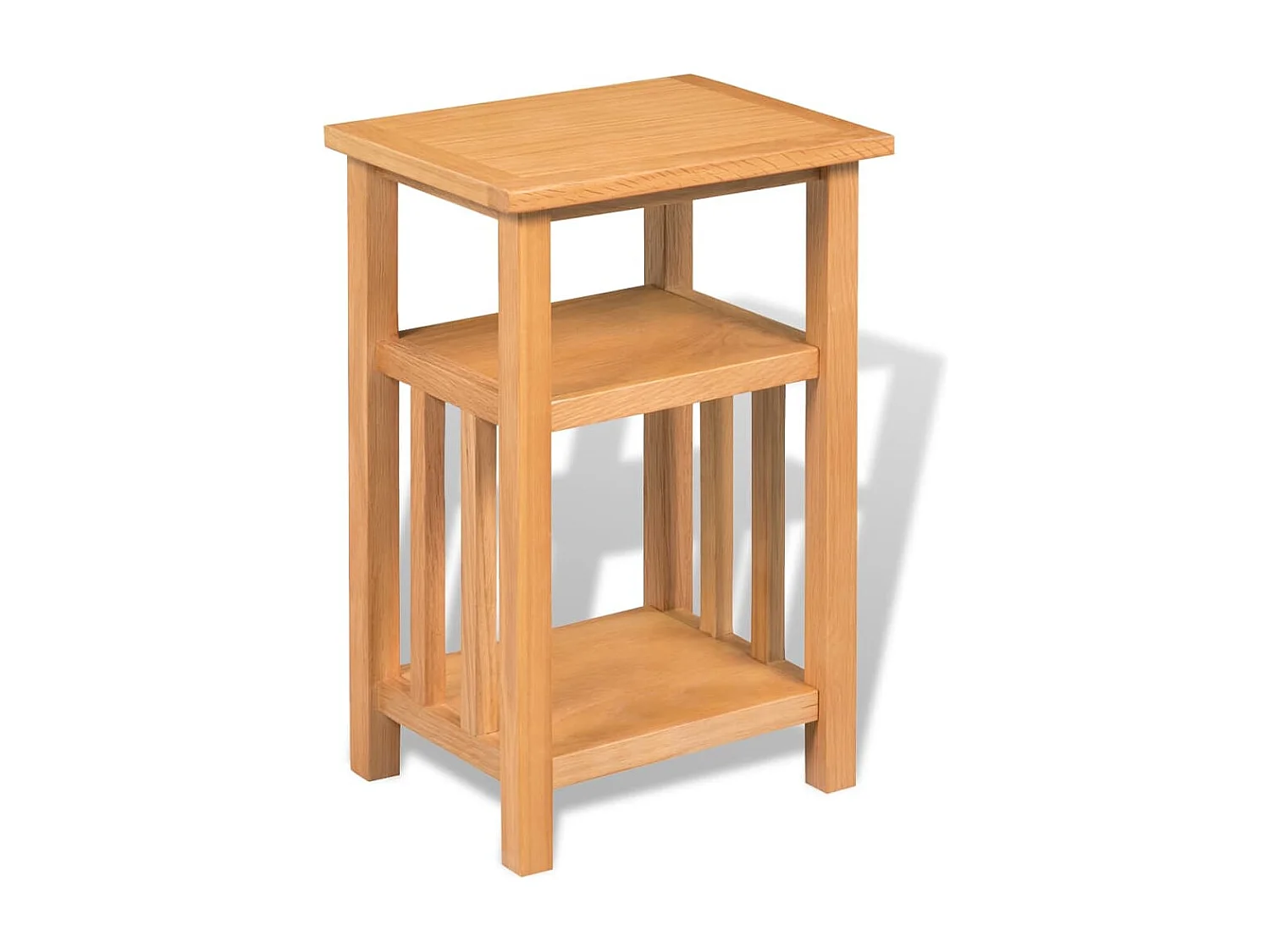 Mesa de centro c/ suporte revistas 27x35x55 cm carvalho maciço PT442030