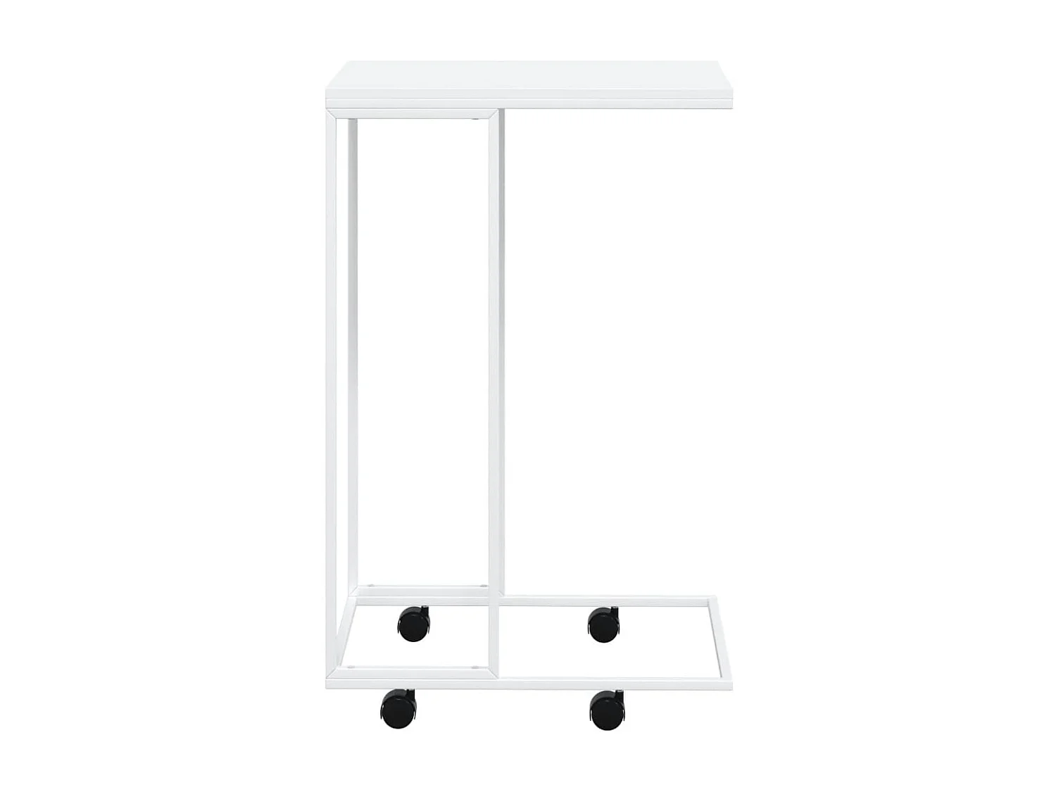 Table basse avec roues Blanc 40x30x63,5cm Bois d'ingénierie GHR86295