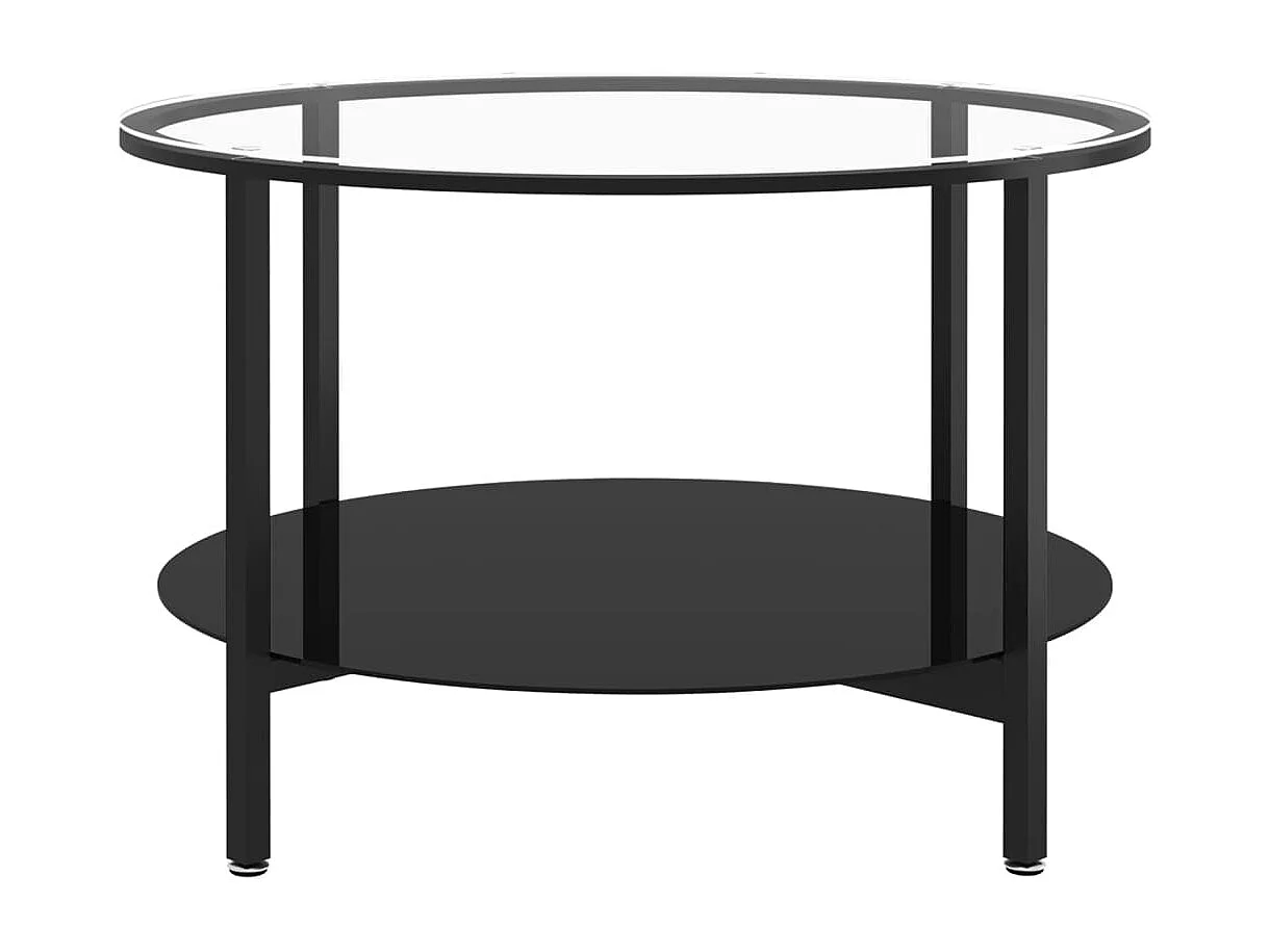 Mesa de centro vidrio templado negro y transparente 70 cm ES86213