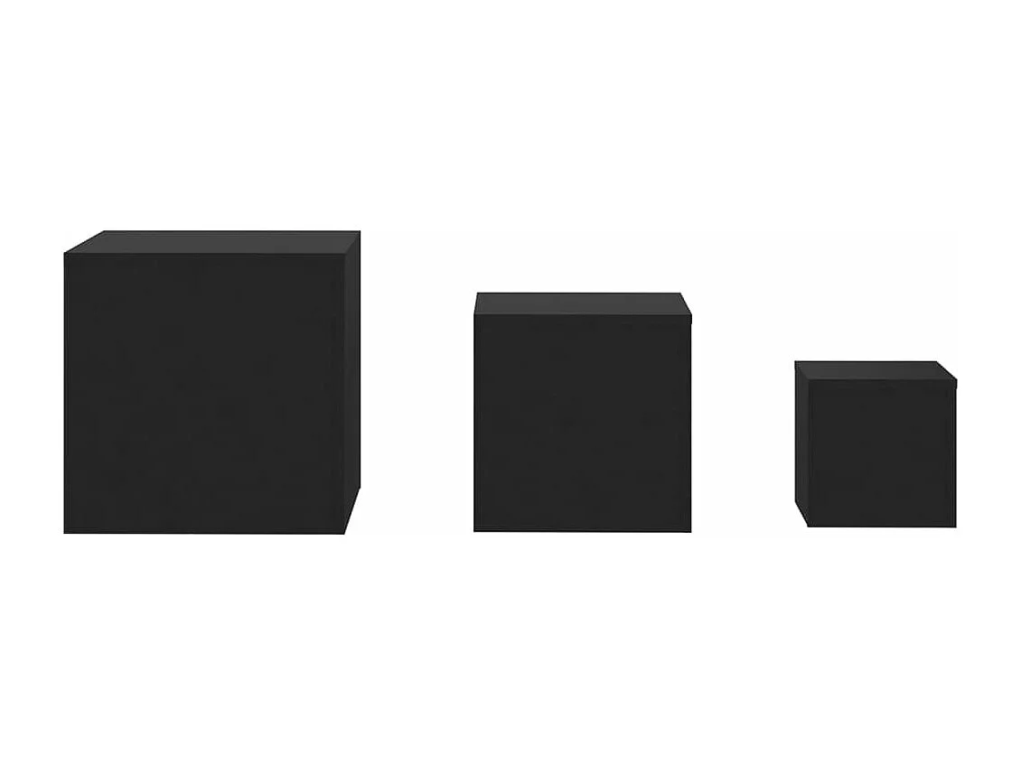 Mesas de centro 3 uds madera contrachapada negro ES82342