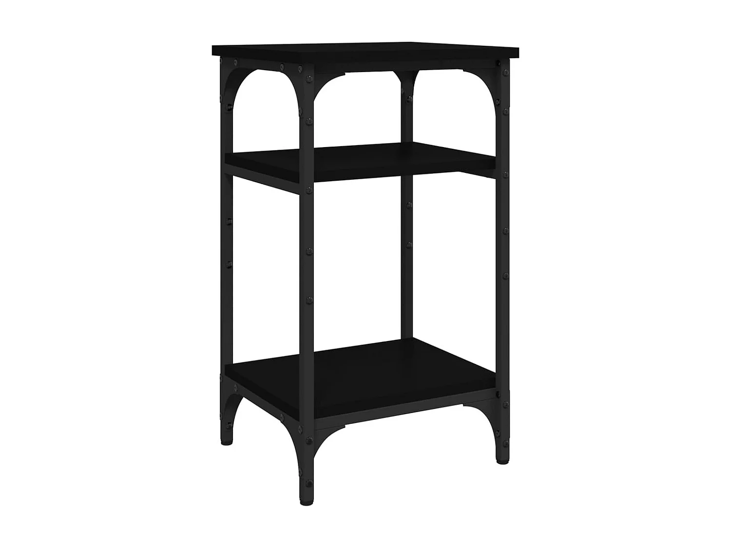 Bijzettafel 35x30x60 cm bewerkt hout zwart NL73444