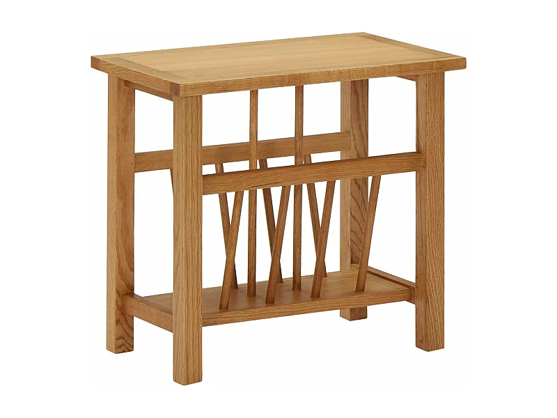 Mesa centro c/ suporte para revistas 45x27x42 cm carvalho maciço PT514252