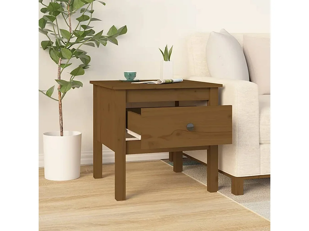 Tables basses 2pcs Marron miel 50x50x49cm Bois massif de pin GHR41150