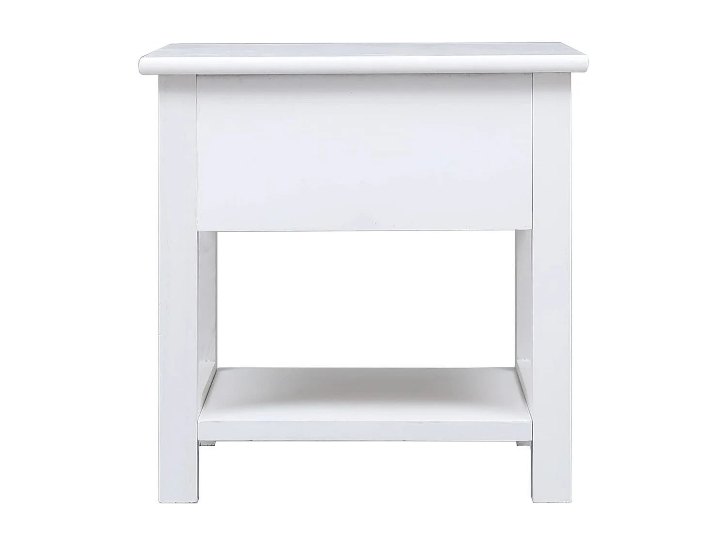 Bijzettafel 40x40x40 cm paulowniahout wit NL23536