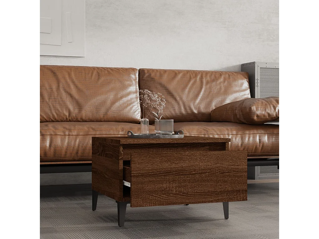 Tables basses 2 pcs Chêne marron 50x46x35 cm Bois ingénierie GHR90421