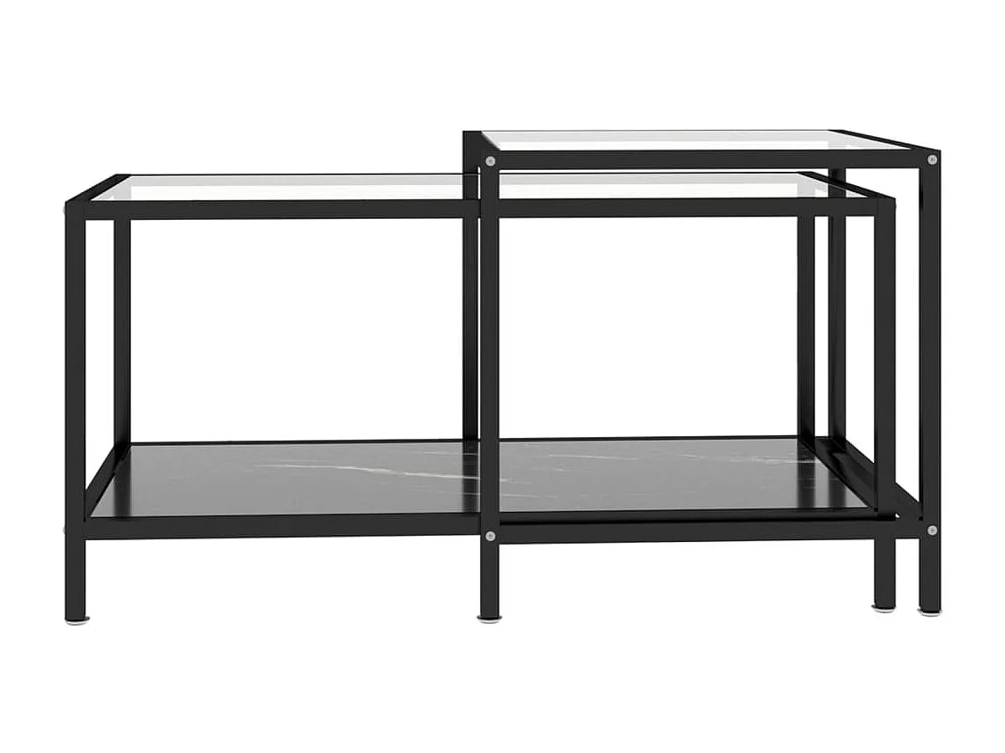 2-delige Salontafelset gehard glas zwart NL99961