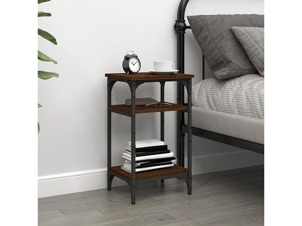 Mesa de centro madera contrachapada roble marrón 35x30x60 cm ES37891