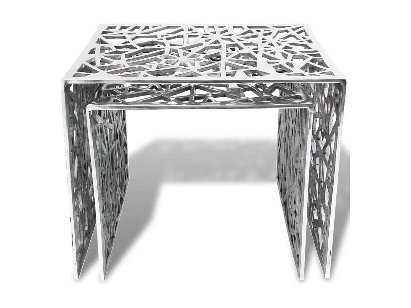 Table basse carrée 2 pièces Aluminium Argenté GHR36240