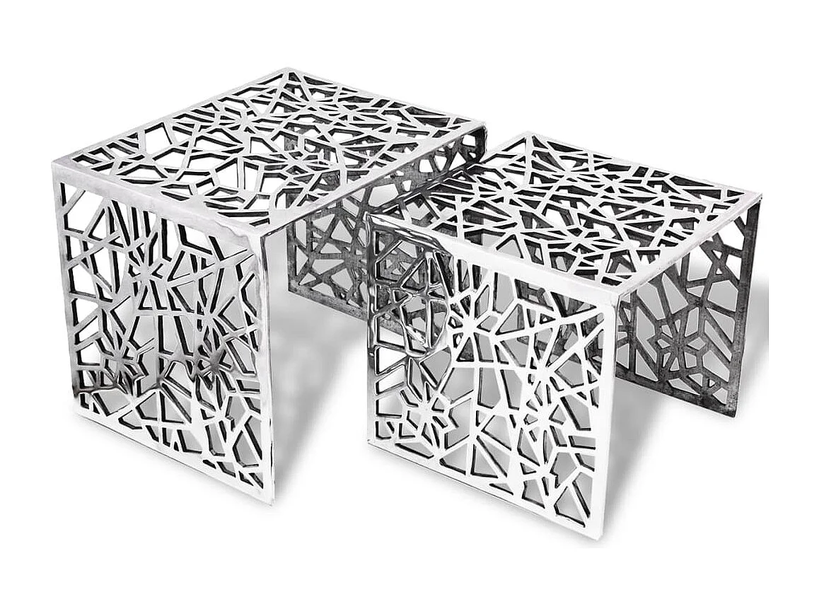 Table basse carrée 2 pièces Aluminium Argenté GHR36240