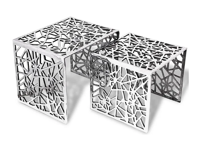 Table basse carrée 2 pièces Aluminium Argenté GHR36240