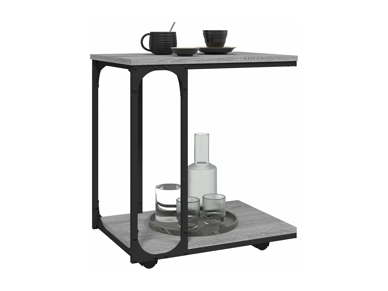 Table basse à roues Sonoma gris 50x35x55,5 cm GHR13613