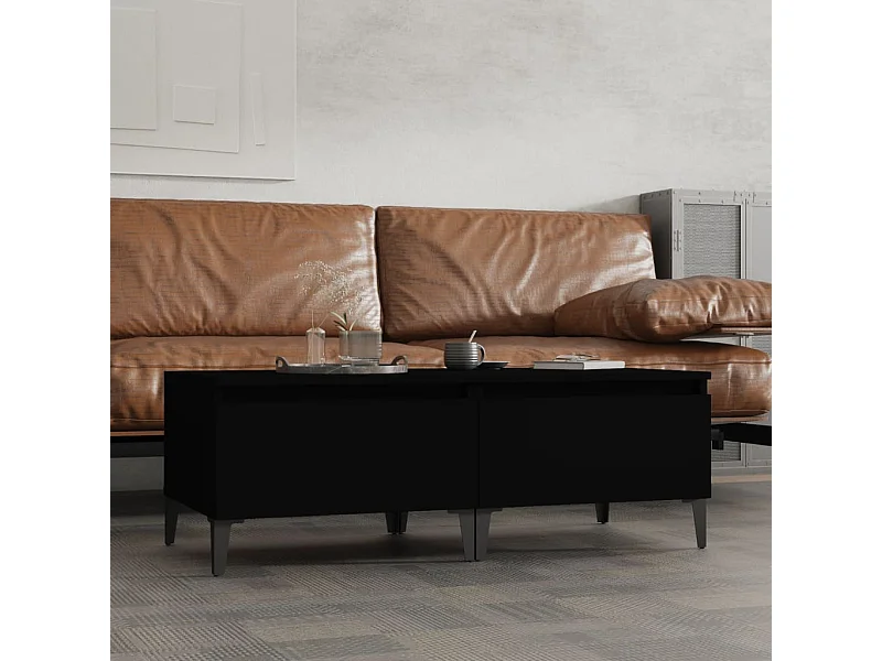 Tables basses 2 pcs Noir 50x46x35 cm Bois d'ingénierie GHR16701