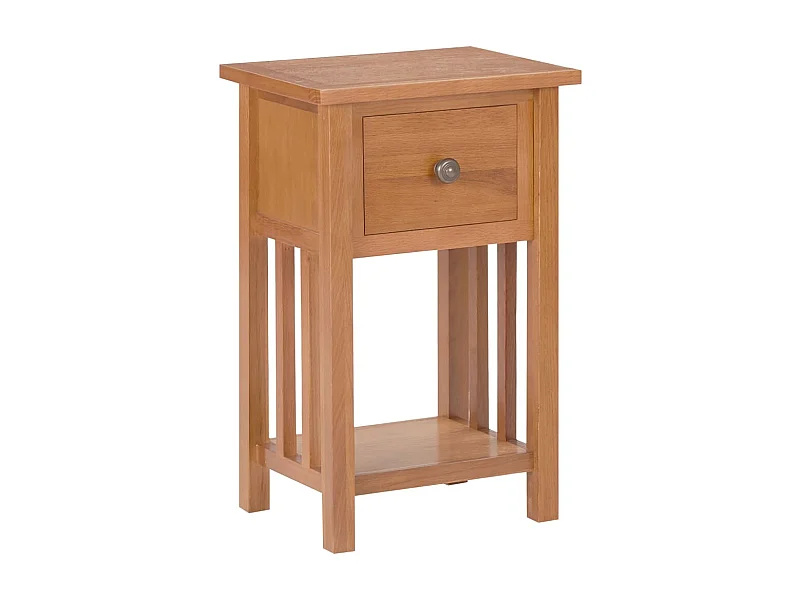 Bijzettafel met lade 35x27x55 cm massief eikenhout NL20276