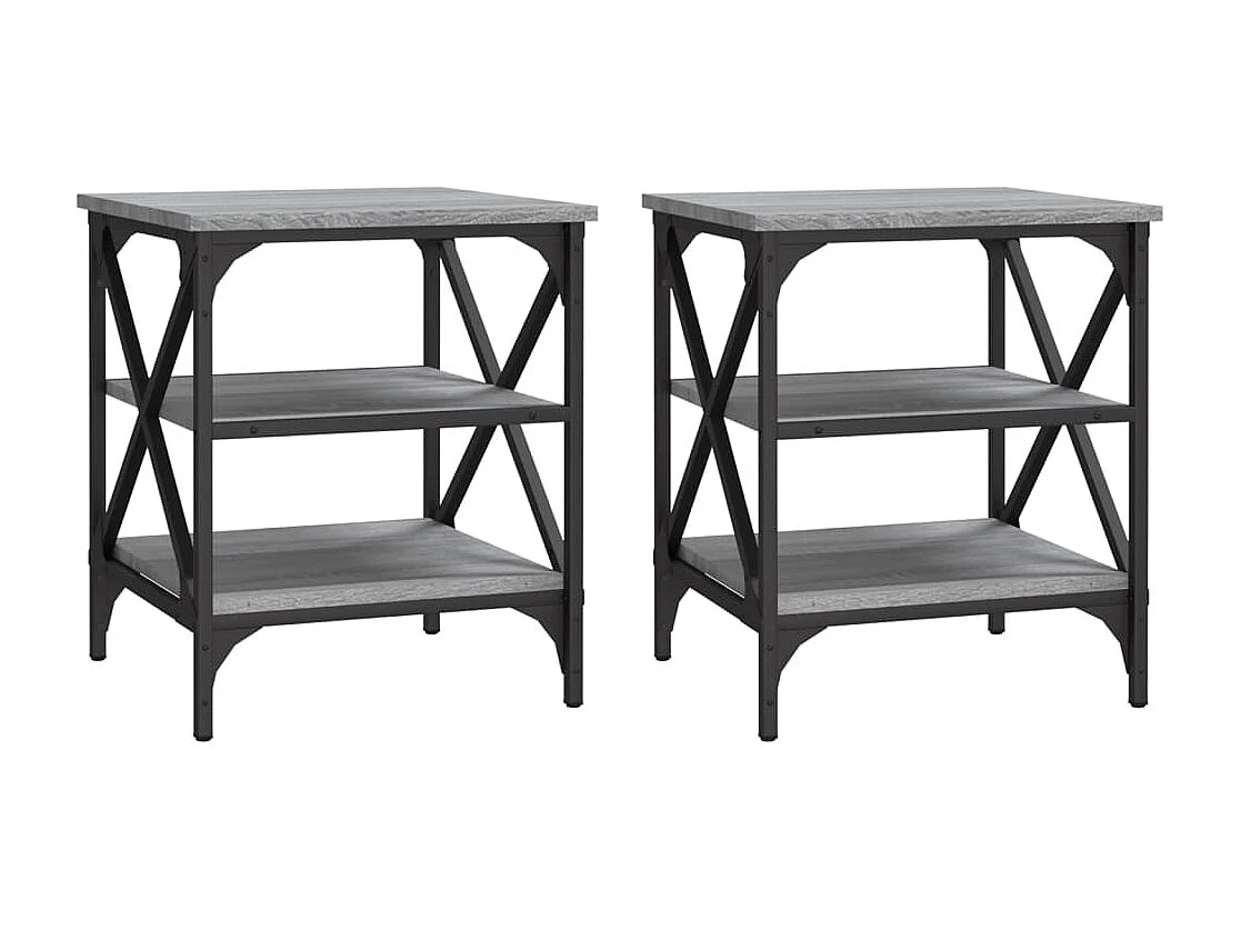 Tables basses 2 pcs Sonoma gris 40x42x50 cm Bois ingénierie GHR83680