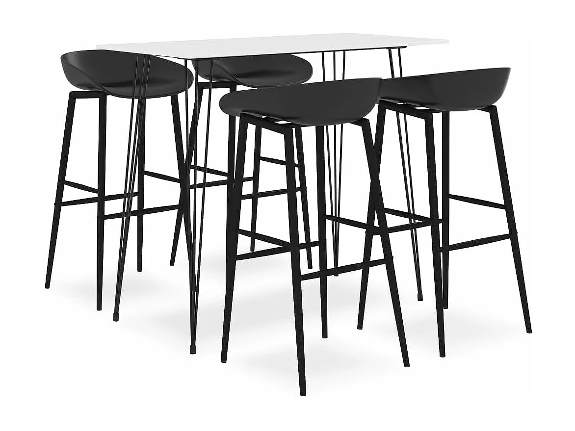 5 pcs conjunto de bar branco e preto PT841309