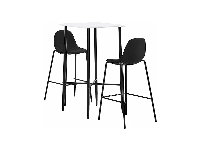 Juego de mesa alta y taburetes 3 piezas tela negra ES431382