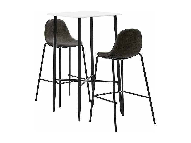 3 pcs conjunto de bar tecido cinzento-escuro PT766881