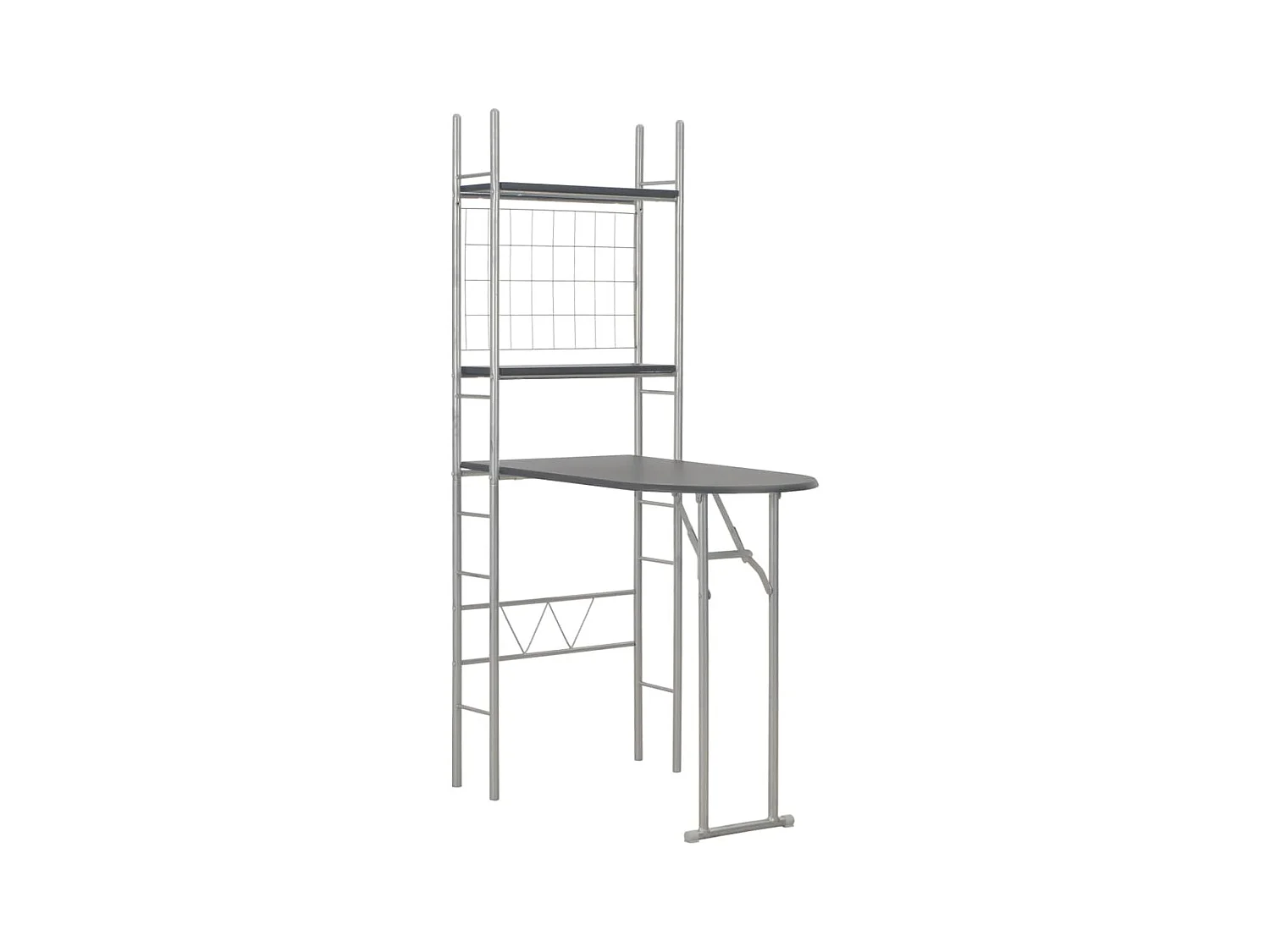 Ensemble à dîner pliant 3 pcs et étagère de rangement MDF acier PLQ9537