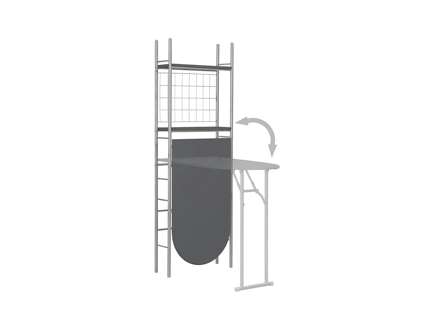 Ensemble à dîner pliant 3 pcs et étagère de rangement MDF acier PLQ9537