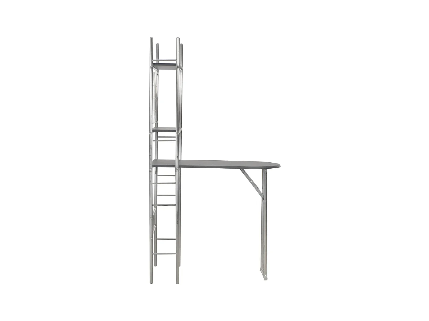Ensemble à dîner pliant 3 pcs et étagère de rangement MDF acier PLQ9537