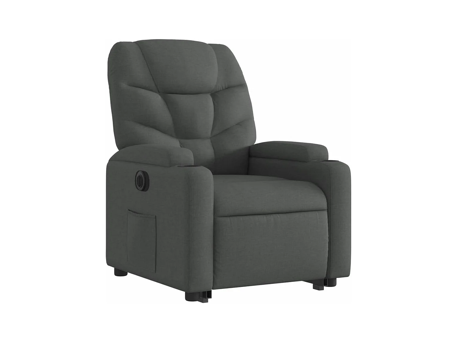 Fauteuil inclinable électrique gris foncé tissu REO53189