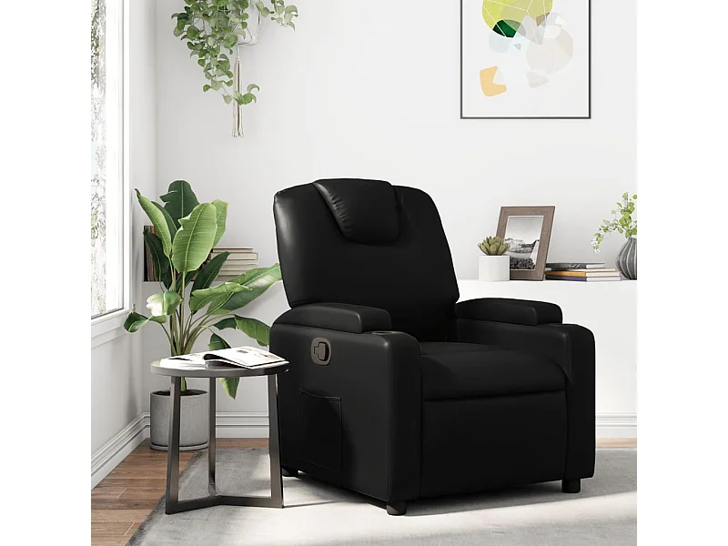 Fauteuil verstelbaar kunstleer zwart NL555120