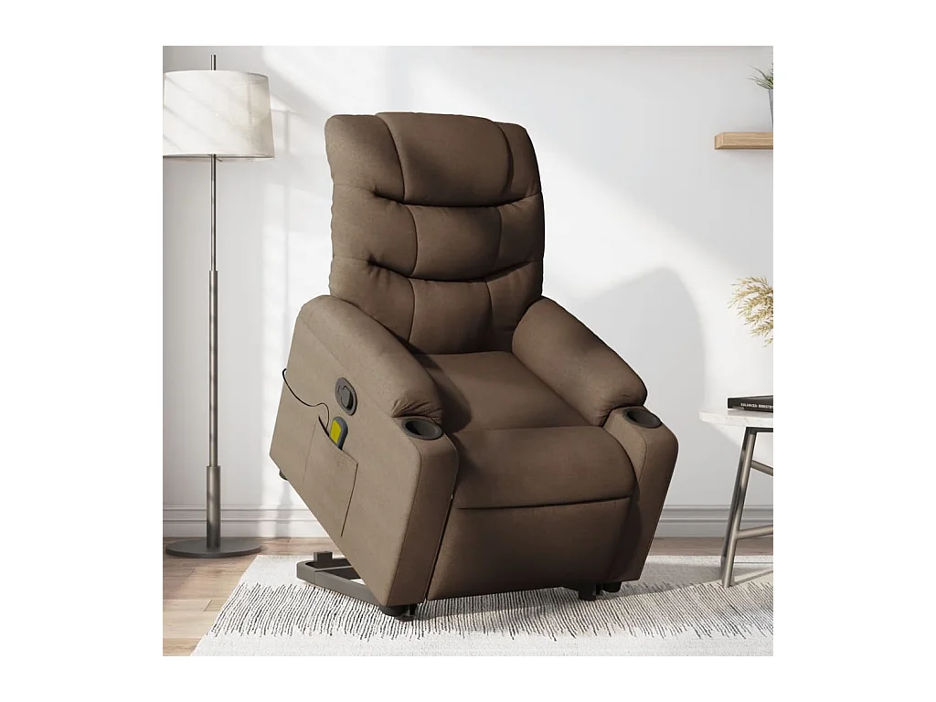 Fauteuil de massage inclinable Marron Tissu REO78594