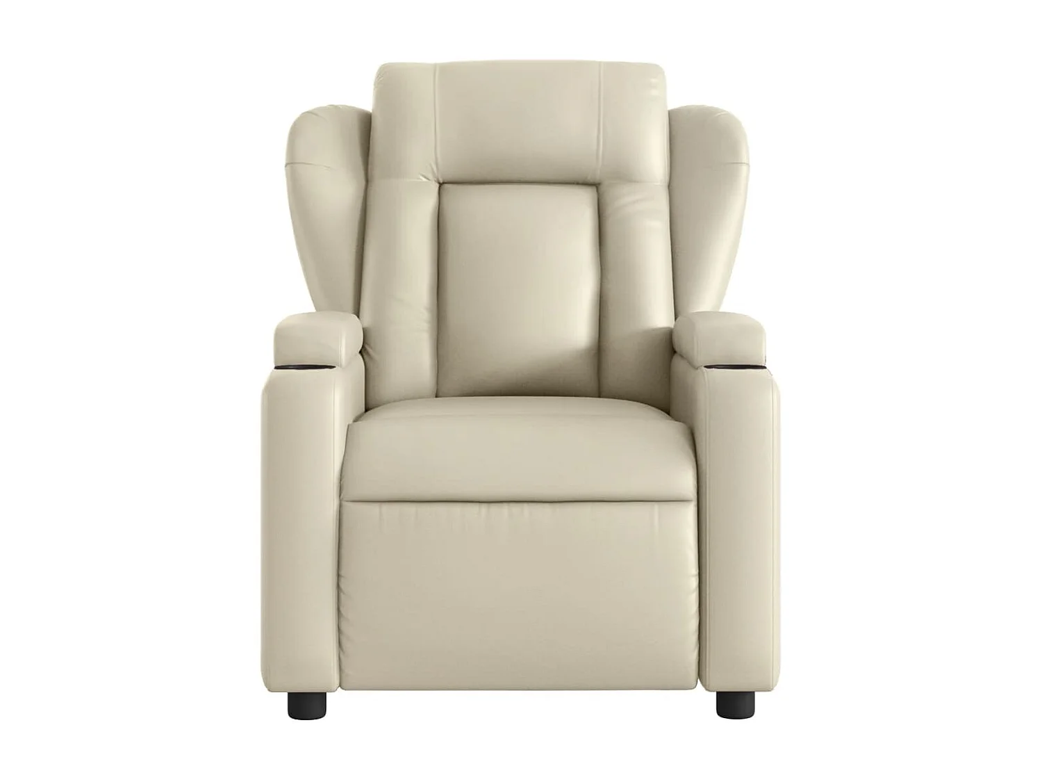 Sillón reclinable de masaje cuero sintético crema YOE90865