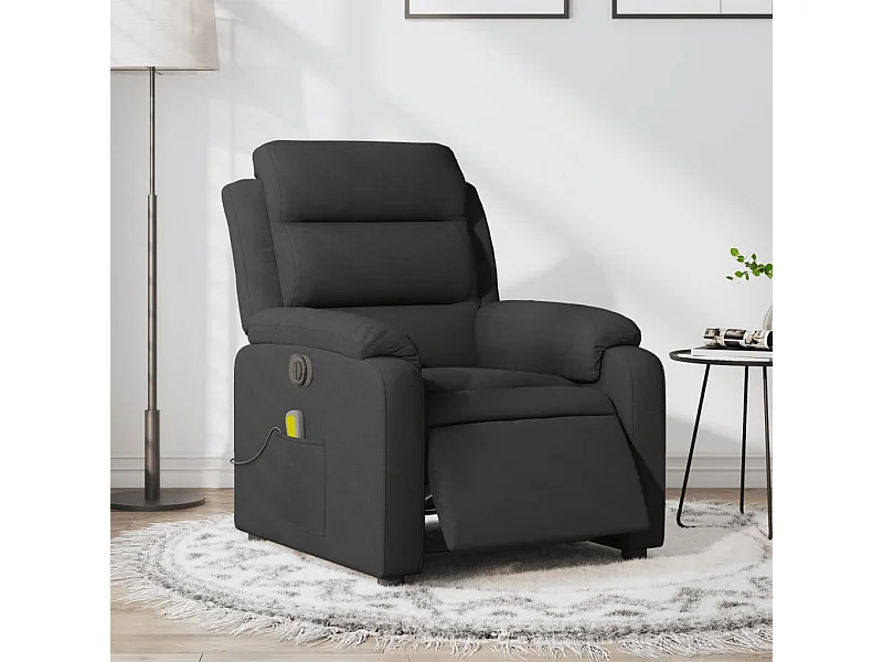 Sillón reclinable de masaje eléctrico tela negro YOE64876