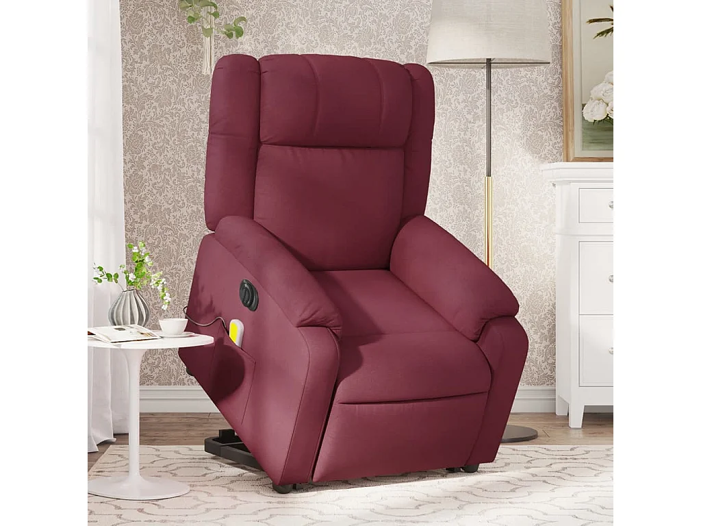 Fauteuil inclinable de massage électrique Rouge bordeaux Tissu REO69005