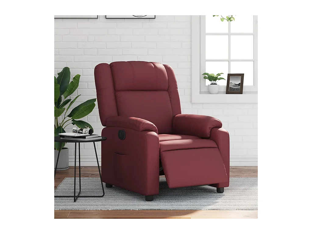 Fauteuil inclinable électrique Rouge bordeaux Similicuir REO56100