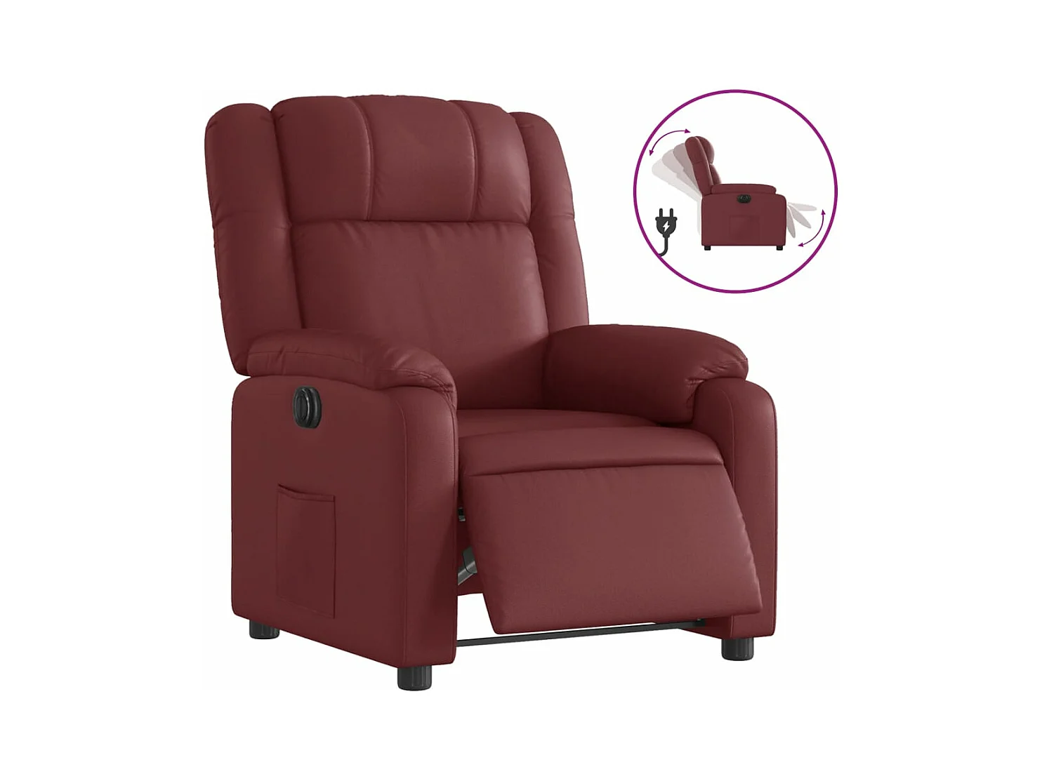 Fauteuil inclinable électrique Rouge bordeaux Similicuir REO56100