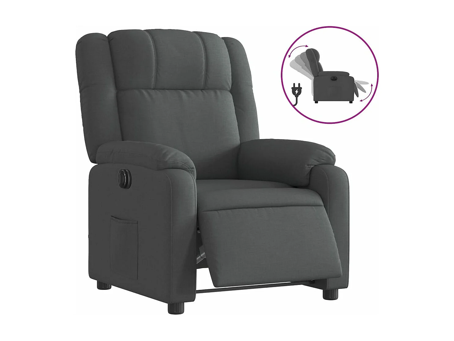 Fauteuil inclinable électrique Gris foncé Tissu REO45538