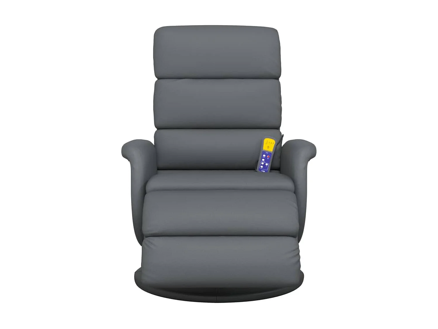 Sillón reclinable de masaje con reposapiés cuero sintético gris YOE33893