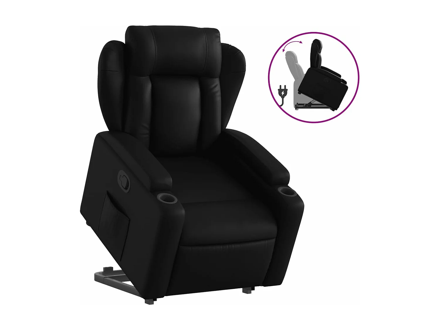 Fauteuil inclinable Noir Similicuir REO33515