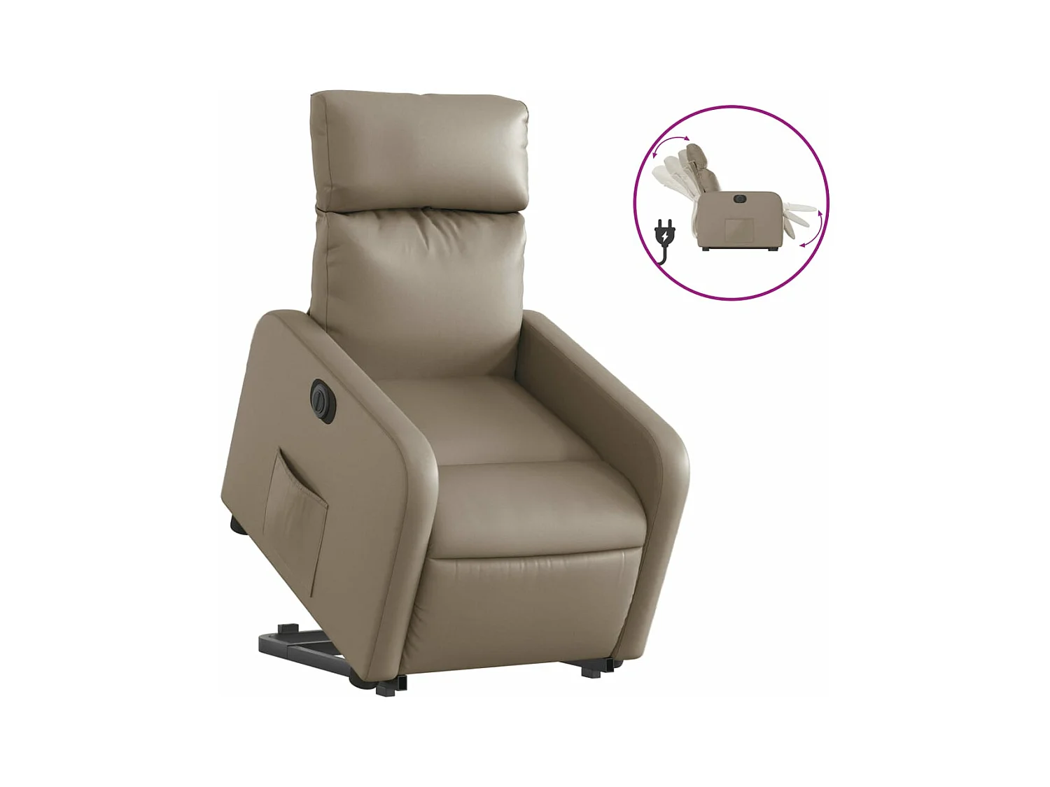 Relaxsessel | Fernsehsessel mit Aufstehhilfe Elektrisch Cappuccino Kunstleder -gkd374694