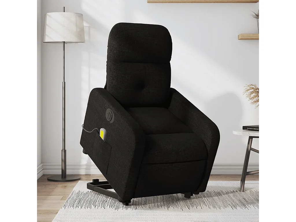 Fauteuil inclinable de massage électrique Noir Tissu REO72341
