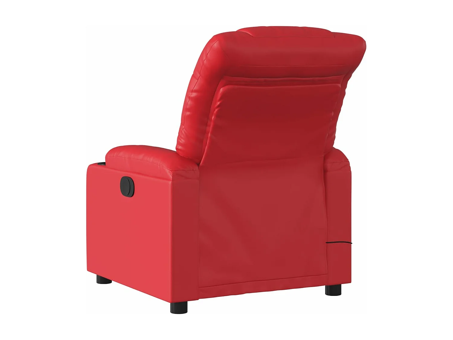 Sillón de masaje reclinable eléctrico de cuero artificial rojo YOE84222
