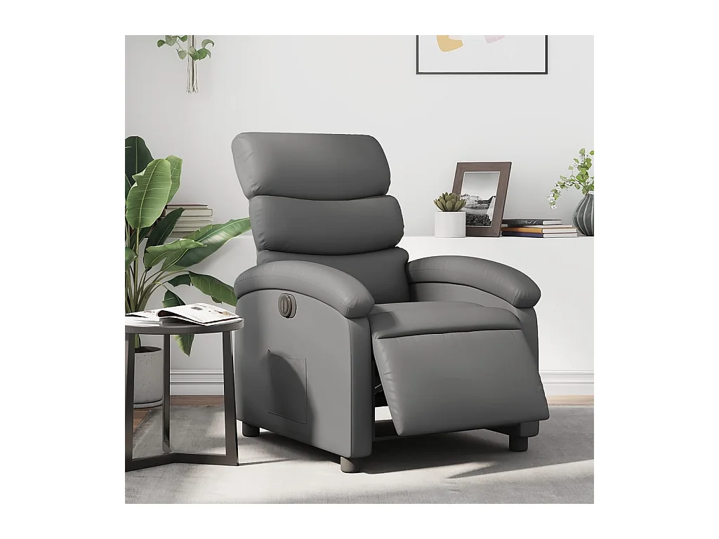 Relaxsessel Elektrisch | Fernsehsessel Grau Kunstleder -gkd658703