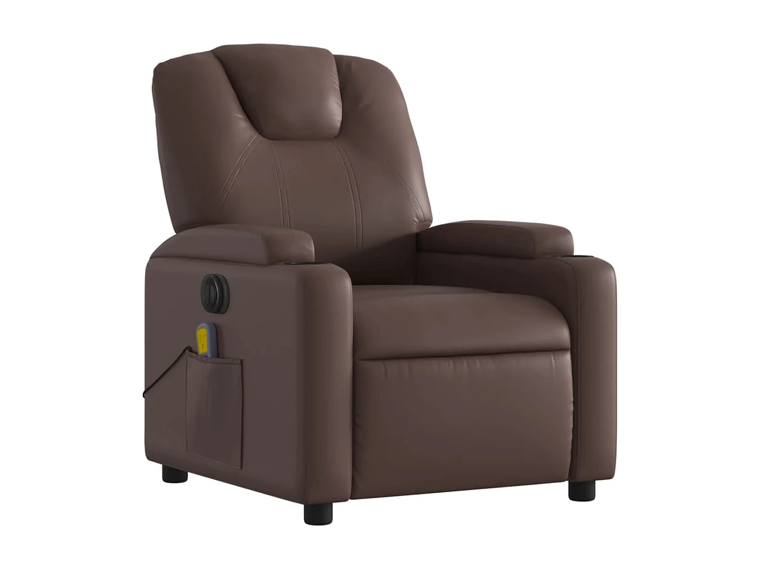 Sillón de masaje reclinable eléctrico cuero sintético marrón YOE98911