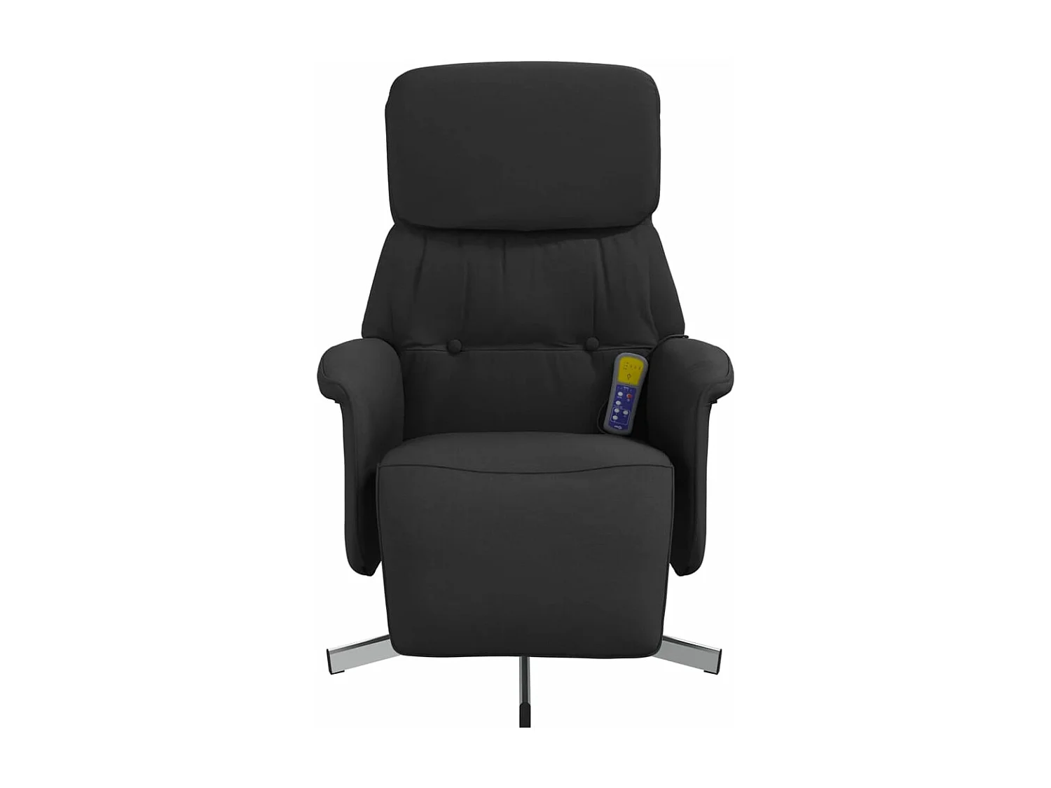 Fauteuil inclinable de massage avec repose-pieds noir tissu REO36350