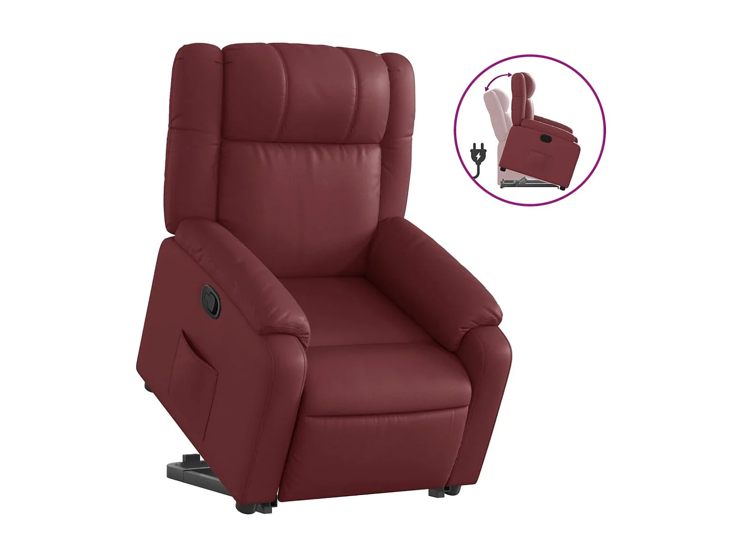 Fauteuil inclinable Rouge bordeaux Similicuir REO69983