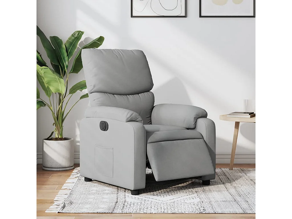 Fauteuil inclinable électrique Gris clair Tissu REO79034