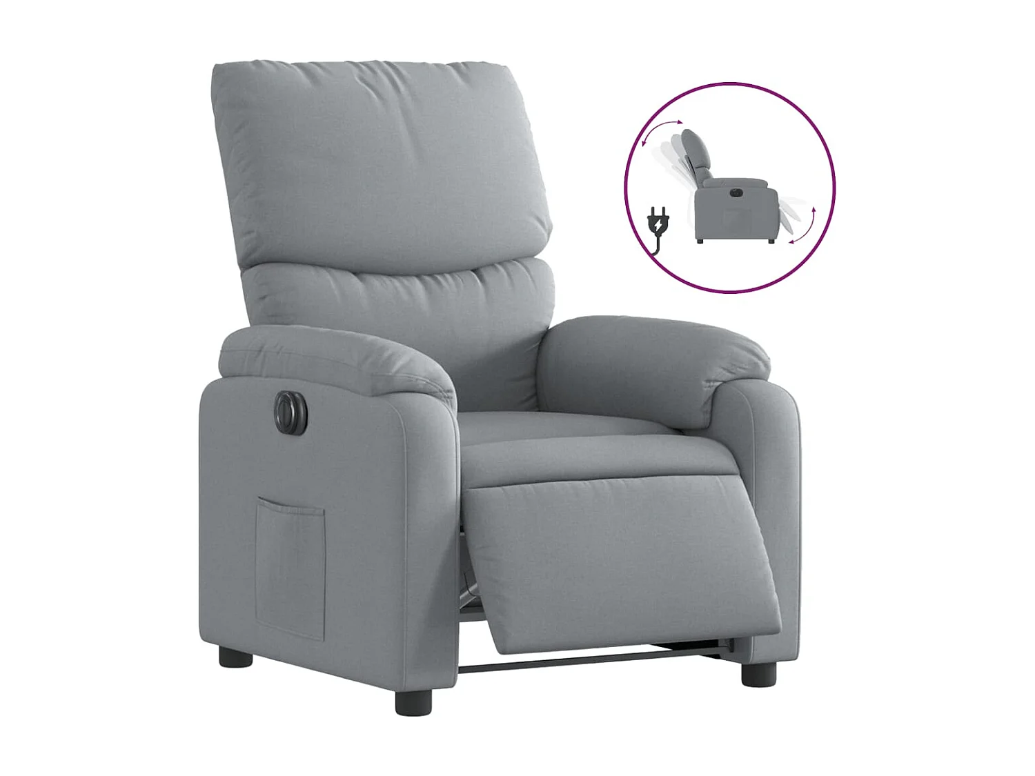 Fauteuil inclinable électrique Gris clair Tissu REO79034