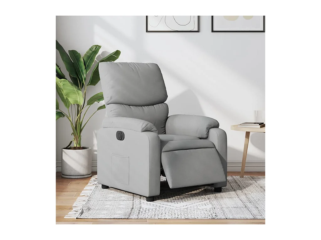 Fauteuil inclinable électrique Gris clair Tissu REO79034