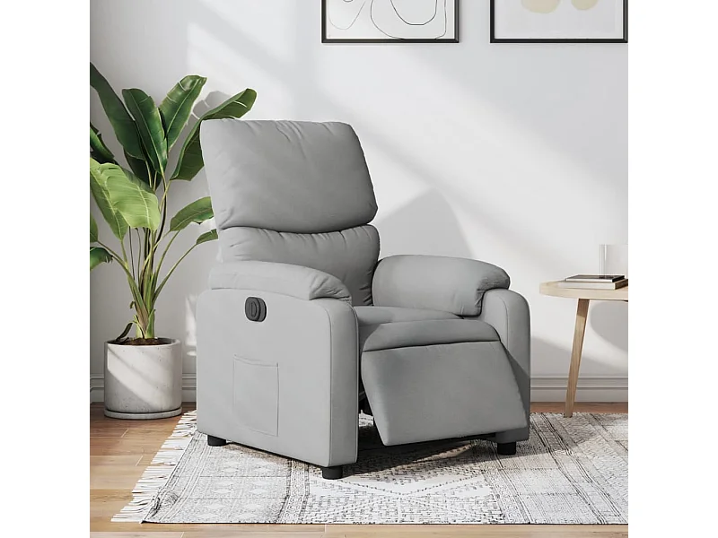 Sillón reclinable eléctrico tela gris claro YOE60757