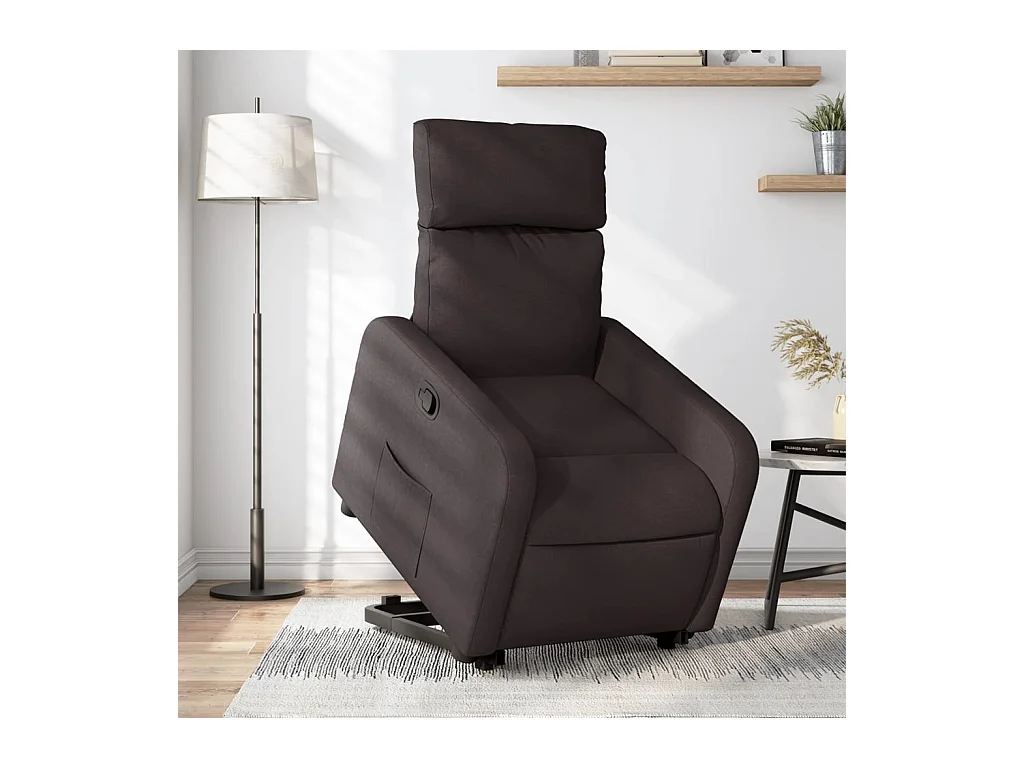 Fauteuil inclinable marron foncé tissu REO42154