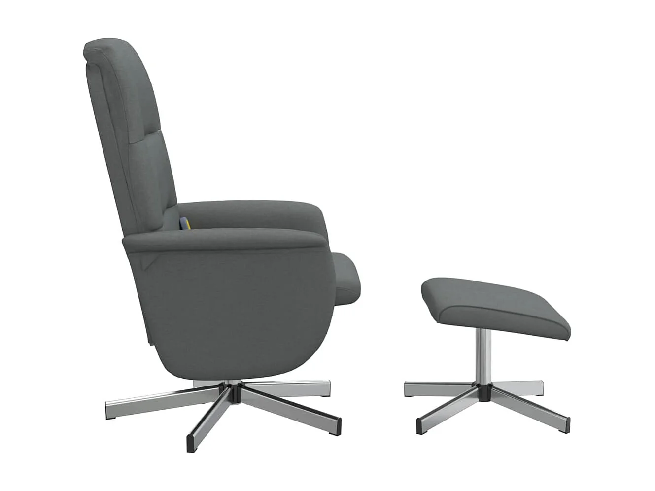 Sillón reclinable de masaje con reposapiés tela gris oscuro YOE84086