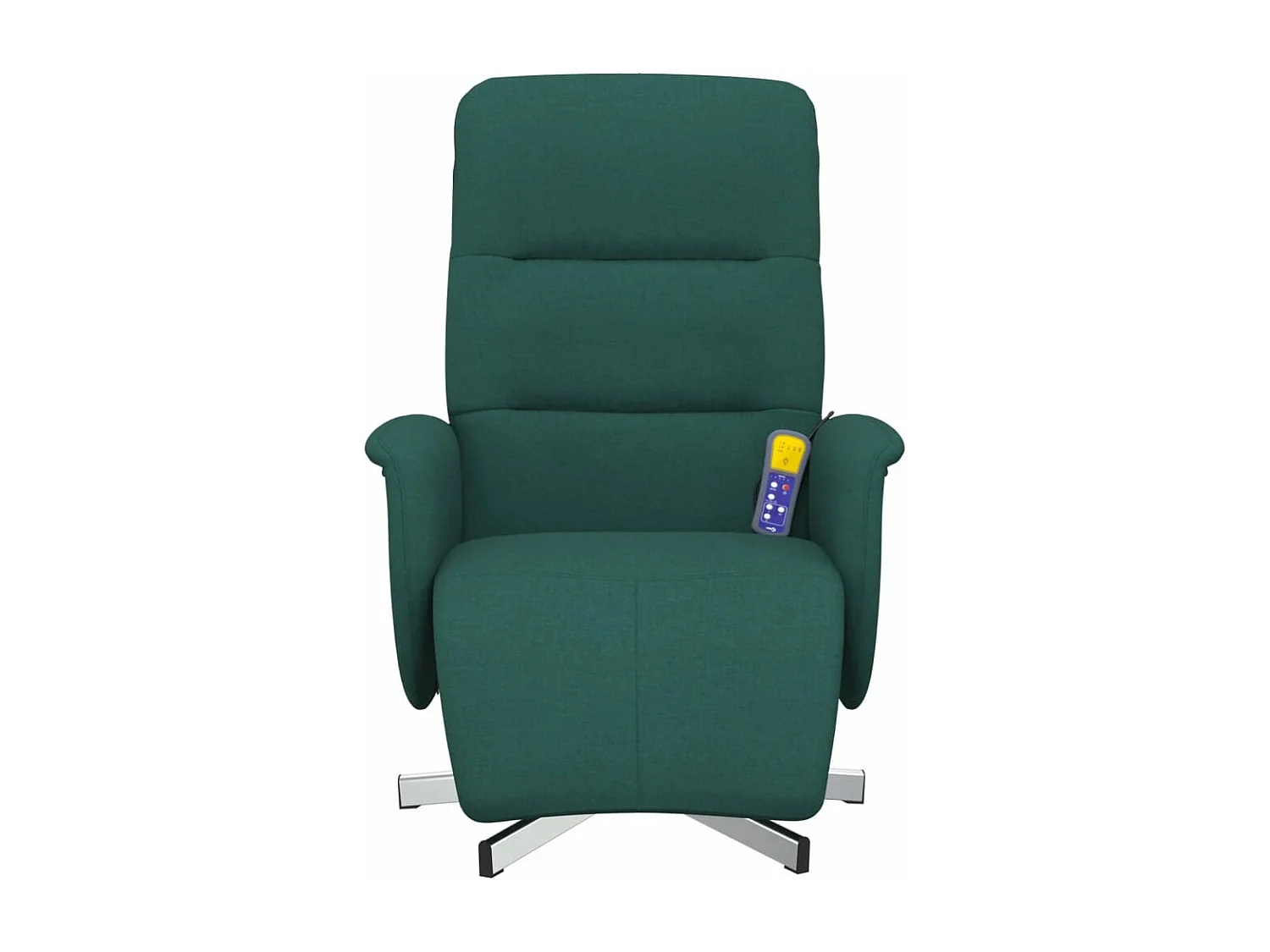 Fauteuil inclinable de massage et repose-pieds vert foncé tissu REO89833